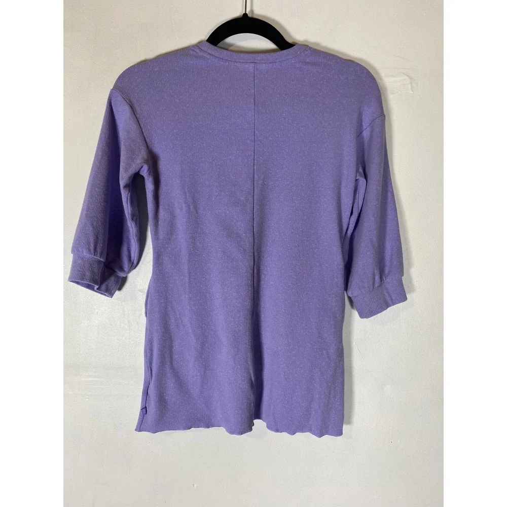 Athleta Girls Size 7 Purple‎ Ribbed Long Sleeve Pocket Shift Dress Athleisure